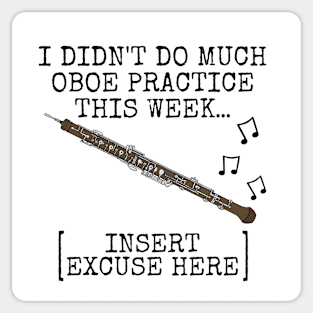 I Didn't Do Much Oboe Practice, Oboist Woodwind Musician Sticker